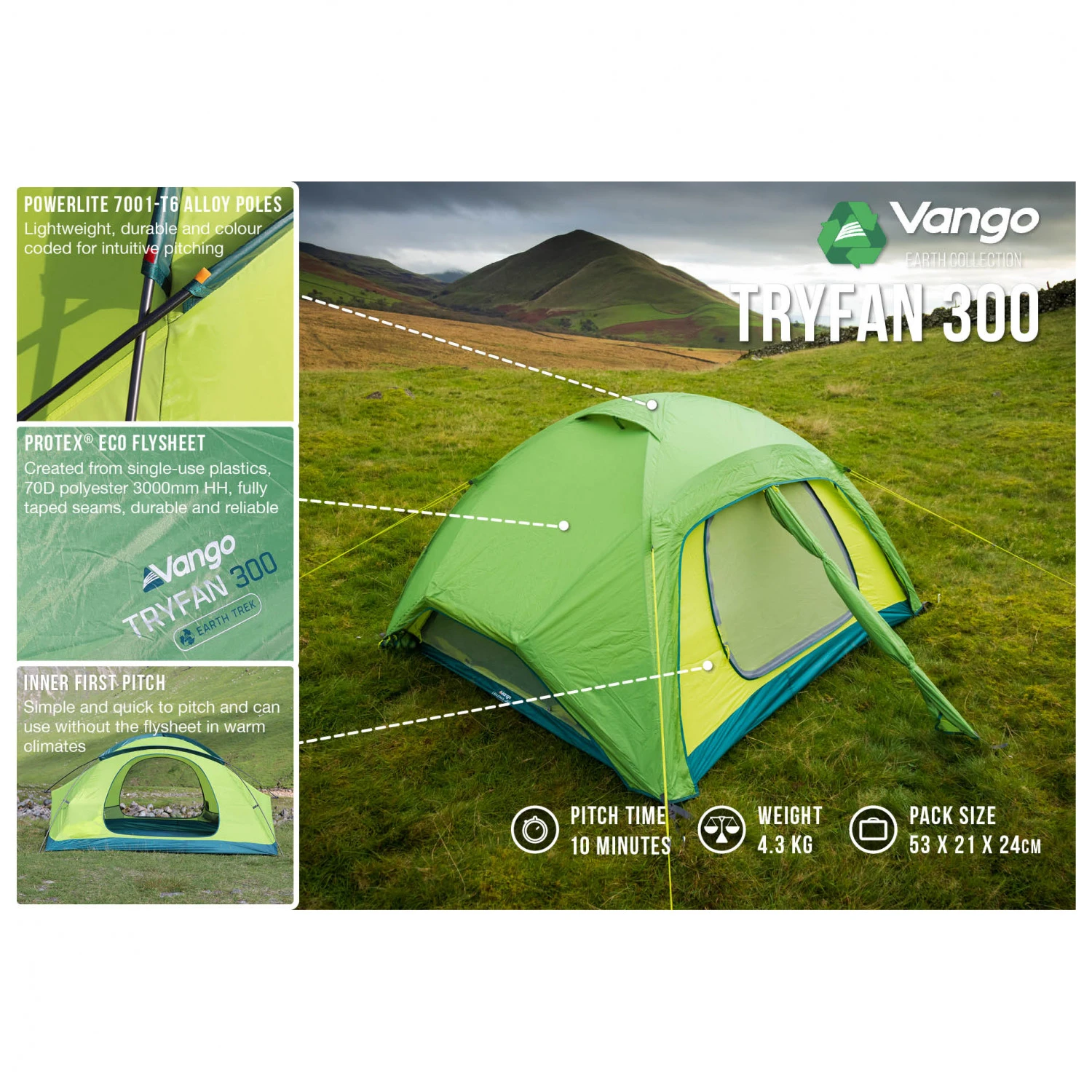 Vango - Tryfan 300 - Tente 3 Places 4 Vango - Tryfan 300 - Tente 3 Places – Image 2