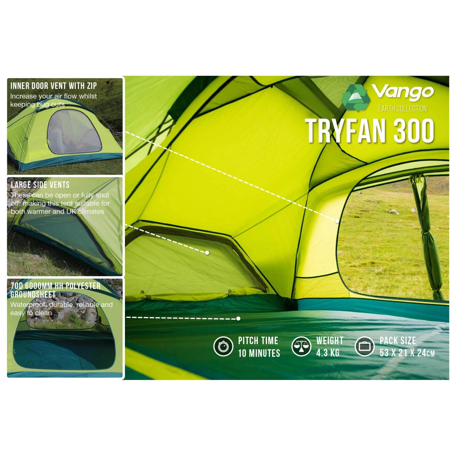 Vango - Tryfan 300 - Tente 3 Places 5 Vango - Tryfan 300 - Tente 3 Places – Image 3